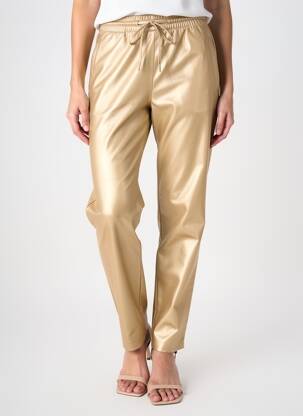 Pantalon slim talie elastică auriu OAKWOOD femeie