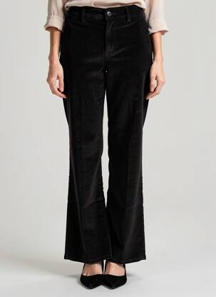 Pantalon evazat elasticitate mărime normală negru HAPPY femeie