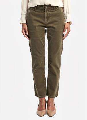 Pantalon chino elasticitate mărime normală verde HAPPY femeie