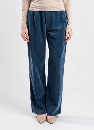 Pantalon drept talie elastică mărime normală albastru MKT STUDIO femeie
