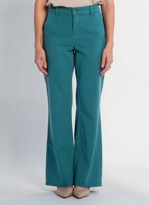 Pantalon evazat elasticitate mărime normală verde HAPPY femeie