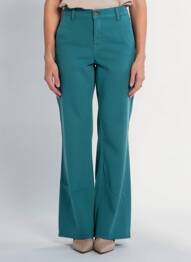 Pantalon evazat elasticitate mărime normală verde HAPPY femme