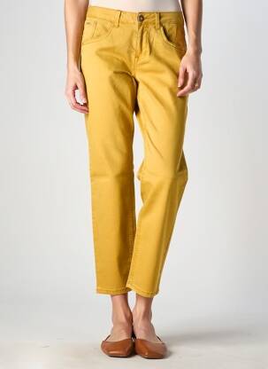 Pantalon drept elasticitate mărime normală galben CREAM femeie
