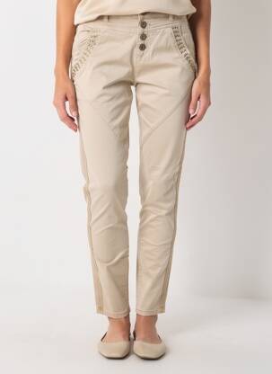 Pantalon slim elasticitate mărime normală bej CREAM femeie