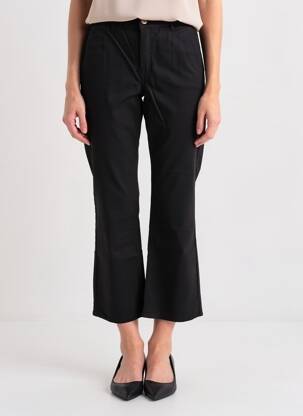 Pantalon 7/8 elasticitate mărime normală negru HAPPY femeie