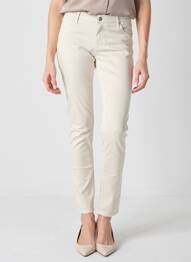 Pantalon slim elasticitate mărime normală bej REIKO femme