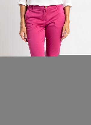 Pantalon chino închidere cu fermoar sub clapetă cu nasturi mărime normală roz HAPPY femeie