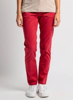 Pantalon chino închidere cu fermoar sub clapetă cu nasturi mărime normală roșu HAPPY femeie