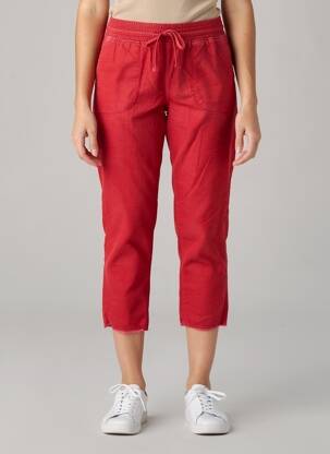 Pantalon 7/8 talie elastică mărime normală roșu HAPPY femeie
