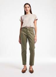 Pantalon slim elasticitate mărime normală verde CREAM femeie