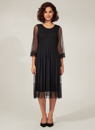 Rochie midi mâneci lungi mâneci lungi negru CREAM femeie