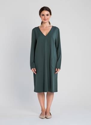Rochie midi mâneci lungi mâneci lungi verde ZILCH femeie