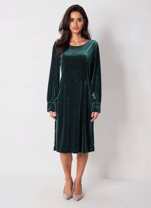 Rochie midi mâneci lungi mâneci lungi verde CREAM femeie