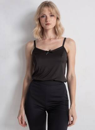 Top/caraco elasticitate negru CREAM femeie