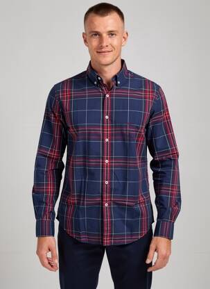 Cămașă cu mâneci lungi imprimeu carouri albastru PEPE JEANS bărbat