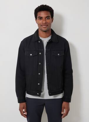 Jachete casual închidere cu nasturi pe față negru PEPE JEANS bărbat