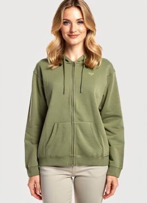 Jachete casual guler rotund verde ROXY femeie