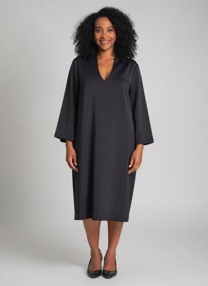 Rochie midi mâneci 3/4 mâneci 3/4 negru CATNOIR femeie