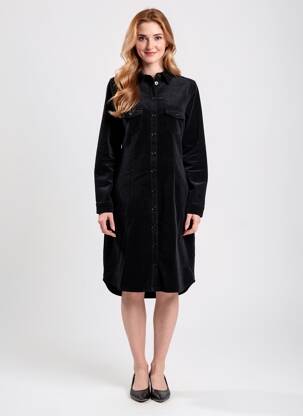Rochie midi mâneci lungi mâneci lungi negru ZILCH femeie