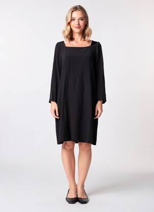 Rochie scurtă mâneci 3/4 mâneci 3/4 negru IDANO femeie