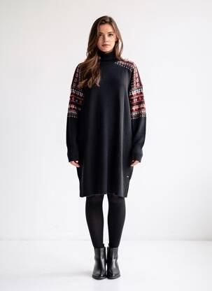 Rochie pulover elasticitate mâneci lungi negru SCOTCH & SODA femeie