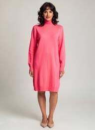 Rochie pulover elasticitate mâneci lungi roz ABSOLUT CASHMERE femme