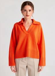 Pulover elasticitate mâneci lungi portocaliu FIVE femeie