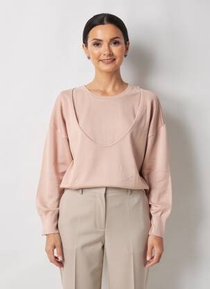 Pulover elasticitate mâneci lungi roz YAYA femeie