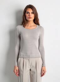 Tricou mâneci lungi mâneci lungi gri EMMEBIVI femeie