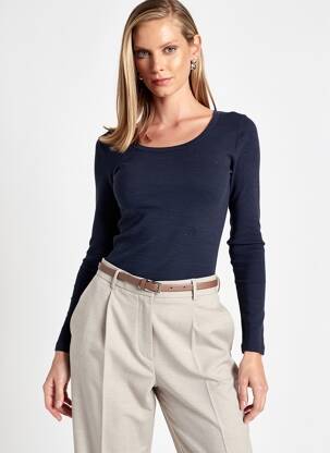Tricou mâneci lungi mâneci lungi albastru EMMEBIVI femeie