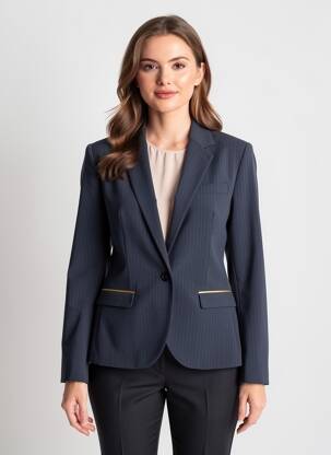 Sacou croială cambrată albastru EVA KAYAN femeie