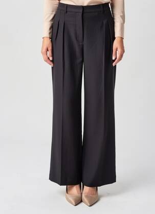 Pantalon larg țesătură poplin mărime normală negru DENIM STUDIO femeie