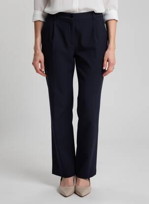 Pantalon drept țesătură crep mărime normală albastru DENIM STUDIO femeie