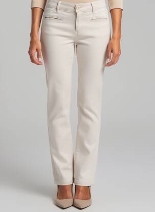 Pantalon slim elasticitate mărime normală bej DENIM STUDIO femeie