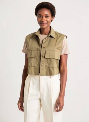 Jachete casual finisaj interior dublat verde YERSE femeie