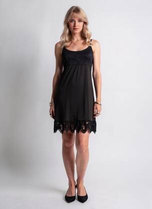 Rochie scurtă guler rotund bretele subțiri negru CREAM femeie
