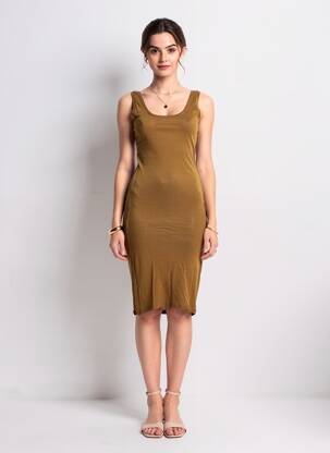 Rochie midi fără mâneci fără mâneci verde AMERICAN VINTAGE femeie