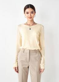 Tricou mâneci lungi mâneci lungi bej AMERICAN VINTAGE femeie