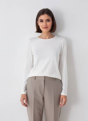 Tricou mâneci lungi mâneci lungi alb MAJESTIC FILATURES femeie