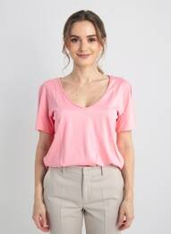 Tricou croială dreaptă mâneci scurte roz AMERICAN VINTAGE femme