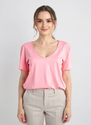 Tricou croială dreaptă mâneci scurte roz AMERICAN VINTAGE femme