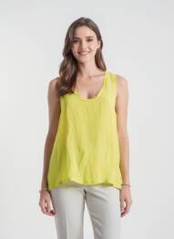 Top croială fluidă fără mâneci verde AMERICAN VINTAGE femme