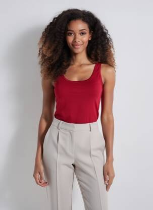 Maiou croială ajustată fără mâneci roșu AMERICAN VINTAGE femeie