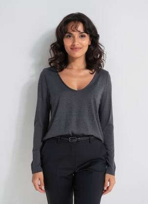 Tricou mâneci lungi mâneci lungi gri HARTFORD femeie