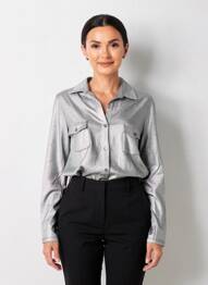 Cămașă croială cambrată mâneci lungi argintiu MAJESTIC FILATURES femme
