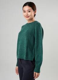 Pulover țesătură melanj mâneci lungi verde ZILCH femme