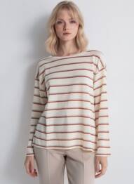 Pulover elasticitate mâneci lungi bej YERSE femme