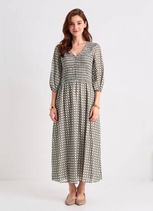 Rochie lungă mâneci lungi mâneci lungi verde CATNOIR femeie