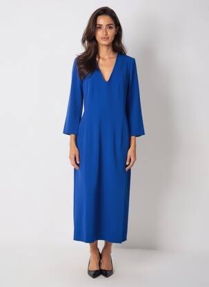 Rochie lungă mâneci lungi mâneci lungi albastru RIANI femeie