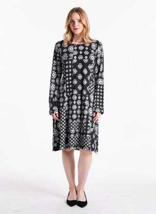 Rochie pulover croială dreaptă mâneci lungi negru DOLCEZZA femeie
